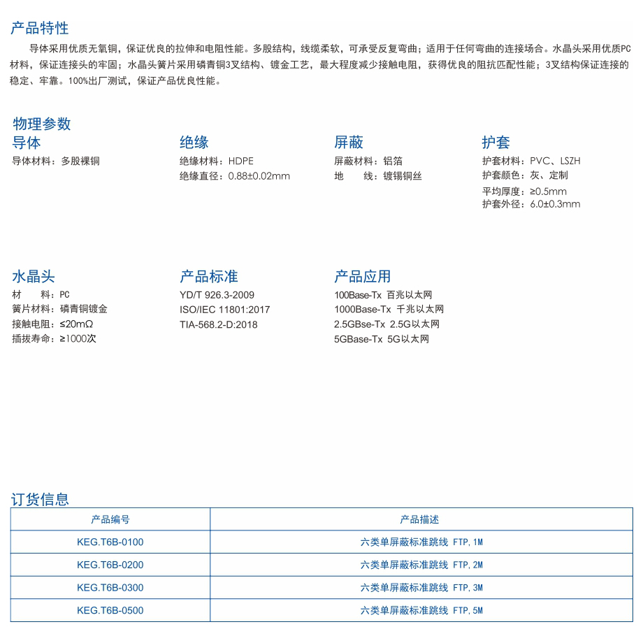 1-KEG.T6B系列    六类单屏蔽网络跳线.jpg